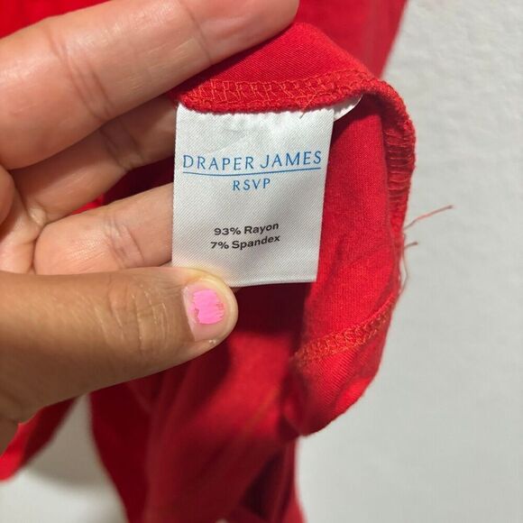 Draper James Womens Fit & Flare Dress 2XL Red 3/4 Sleeve Surplice Neck Pockets - Picture 9 of 9